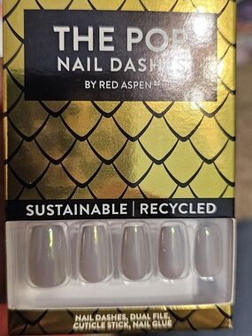 The Pop Nail Dashes Press-On Nails — Pearl Gray